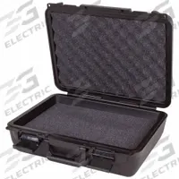 FLAMBEAU Protective Case: 10 in x 14 3/8 in x 5 5/8 in Inside, Solid, Black, Stationary, 3 lb Wt (MPN 50430F). Key specifications — Closure Type: Single Throw; Brand: FLAMBEAU; Carry-On Size: No.