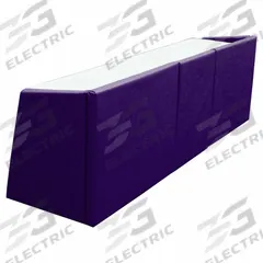 SPALDING Scorer's Table: 29 in Overall Ht, 18 in Overall Dp, Scorer's Table, 96 in Overall Lg, Steel (MPN 411-236). Key specifications — Padding Color: Purple; Brand: SPALDING; Padding Material: Vinyl; Tabletop Color: White; Tabletop Material: Steel; Scoring Product Type: Scorer's Table.