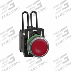 SCHNEIDER ELECTRIC Pilot Light: 22 mm Panel Mounting Size, Red, LED, XB5 Series (MPN XB5AW24B5). Key specifications — Lens Type: Flat; Series: XB5; Brand: SCHNEIDER; Includes Push-To-Test: Push-To-Test Included.