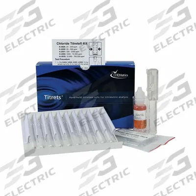 CHEMETRICS Water Quality Test Kit: Chloride, 20 to 200 ppm, 20 ppm - Water Quality Test Kits