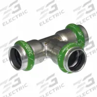 APOLLO Crimp Tee Fitting: 2 in Pipe x 2 in Pipe x 2 in CTS Size, Press-fit x Press-fit x Press-fit (MPN 123456979). Key specifications — Brand: APOLLO; Series: SmartPress.