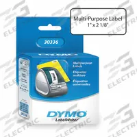 DYMO Printer Label: 1 in Label Wd, 2 1/8 in Label Ht, White, 1 in Core Dia., 500 Labels per Roll (MPN 30336). Key specifications — Brand: DYMO; Label Color: White.