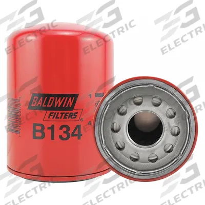 BALDWIN FILTERS Oil Filter: B134, 1 1/2"-16 Thread Size, 5 7/8 in Overall Ht - Spin-On Oil Filters