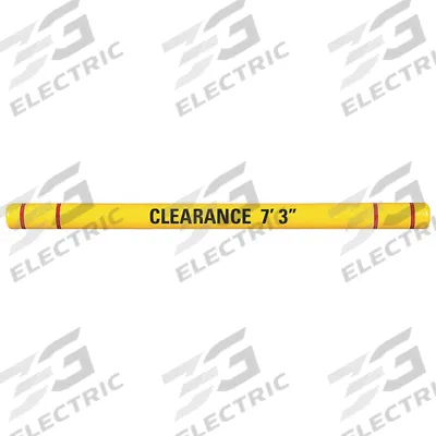 APPROVED VENDOR Clearance Bar with Custom Graphics Kit: 80 in Overall Lg, 7 3/8 in Outside Dia - Suspended Clearance Bars