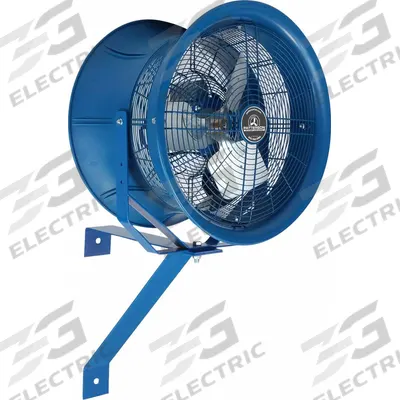 PATTERSON Mounted Fan: 22 in Blade Dia, 277V AC, 1/2 hp Motor HP, Post/Wall Mount - High-Velocity Industrial Wall-Mount Fans
