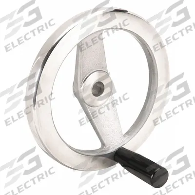 KIPP Hand Wheel: Spoked, Revolving Handle, Aluminum, 1/2 in Bore, 100 mm Dia - Spoked Hand Wheels with Revolving Handle