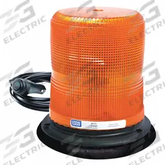 ECCO Beacon Light: Flashing Beacon, Amber, 6 11/16 in Overall Ht, LED, 12-48V DC (MPN 7950A-VM). Key specifications — Operating Voltage: 12-48V DC; Number of Flash Patterns: 11; Includes: 15 ft Cord with On/Off Switch; Electrical Connection: Lighter Plug; Mount Type: Suction; Brand: ECCO; Shape: Round; Lighting SAE Class Rating: SAE Class 2.