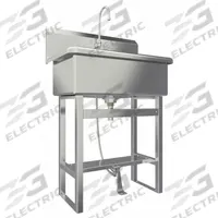 SANI-LAV Scrub Sink: 45 1/2 in Overall Ht, 28 in Bowl Lg, 10 1/2 in Bowl Dp, 0.5 gpm Flow Rate (MPN 532F1-0.5). Key specifications — Includes Side Splash: Side Splash Not Included; Brand: SANI-LAV.