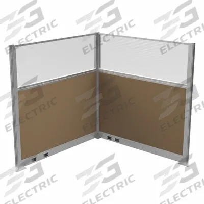 VERSARE Cubicle Kit: 72 in Overall Ht, 72 in Overall Wd, 2 Panels, Latte - Modular Cubicle Walls
