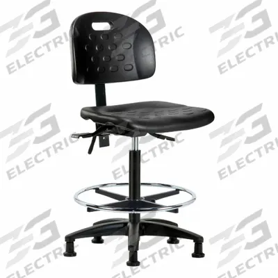 APPROVED VENDOR Ergonomic Chair: Polyurethane, Armless, Ht Range 24 1/4 in to 34 in, 18 in Seat Wd - Polyurethane Lab Chairs