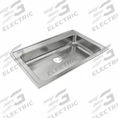JUST MANUFACTURING Bowl Drop-In Sink: 33 in Overall Lg, 21 1/4 in Overall Wd, 4 1/2 in Bowl Dp (MPN SLADA2133A451-J). Key specifications — Brand: JUST MANUFACTURING; Color Family: Silver/Gray.