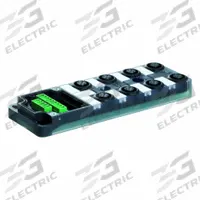 MURRELEKTRONIK M12 distribution block: EXACT12, 8 Ports, 4 Pole M12 Female (MPN 8000-88400-0000000). Key specifications — IP Rating: IP67; Features: PNP Electrical Design; For Use With: 14-Pole Screw Terminal Cap.