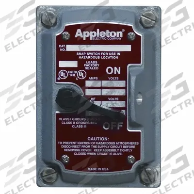 APPLETON ELECTRIC Switch Cover: Tumbler Switches (MPN EDSF24WQ) - Replacement Front Covers, Operators & Switches