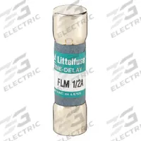 LITTELFUSE Fuse: FLM Series, Midget, Time-Delay, 500 mA, 250 V AC, 13/32 in x 1 1/2 in (MPN FLM.500). Key specifications — Series: FLM; Brand: LITTELFUSE.