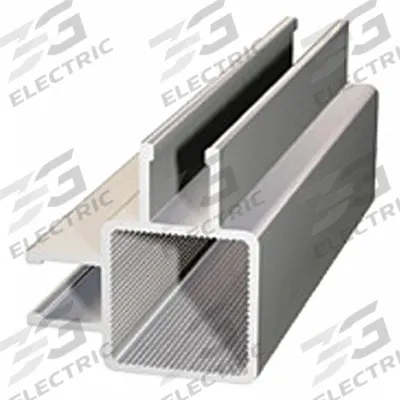 FAZTEK Double-Flanged Square Tube Profile: 1 in x 1 in, 6 ft Lg, 2 Open Slots - Double-Flanged Square Profile