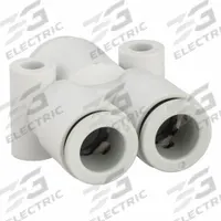 SMC Push-Fit Wye Fitting: 8 mm OD x 8 mm OD x 10 mm OD Size, Polybutylene Terephthalate, White (MPN KQ2U08-10A). Key specifications — Brand: SMC.