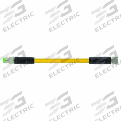 MURRELEKTRONIK Cordset: M8 Male Straight X M8 Female Straight, 3 Pins, Yellow, PUR, 1 m Cable Lg - Double-Ended Cordsets with PUR Jacket for Twisting Applications