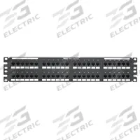 PANDUIT Patch Panel: Flat, 2 Rack Units, 48 Ports, 5e, IDC, Type 3 & Type 4 PoE, Steel, DP485E88TGY. Key specifications — Brand: PANDUIT; Compatible Cable Performance Category: 5e; Material: Steel; _Access Type: Rear Access; _Port Labeling: Adhesive Label; _Power Over Ethernet: Type 3 & Type 4 PoE; _Rear Termination: IDC; _Series: Data-Patch.