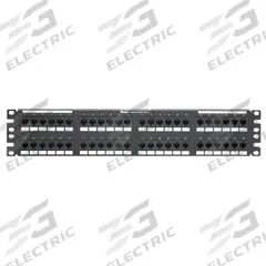 PANDUIT Patch Panel: Flat, 2 Rack Units, 48 Ports, 5e, IDC, Type 3 & Type 4 PoE, Steel, DP485E88TGY. Key specifications — Brand: PANDUIT; Compatible Cable Performance Category: 5e; Material: Steel; _Access Type: Rear Access; _Port Labeling: Adhesive Label; _Power Over Ethernet: Type 3 & Type 4 PoE; _Rear Termination: IDC; _Series: Data-Patch.