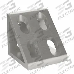 Inside Corner Bracket: Gusseted Inside-Corner Bracket, 40 Series, 80 mm x 76 mm x 80 mm, 8 Holes (MPN 40-4338). Key specifications — Material: Aluminum; Brand: 80/20; Finish: Anodized.