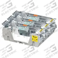 BUSSMANN Fuse Block: Open Block Design, 3 Pole, 250 V AC, Box Lug, Non-Indicating (MPN HM25400-3CR). Key specifications — attr233046: BUSSMANN.