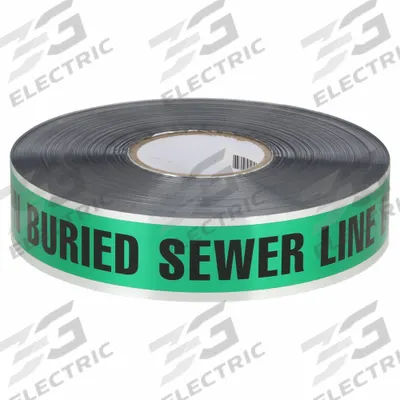 APPROVED VENDOR Underground Marking Tape: 1,000 ft Tape Lg, Green - Green Sewer Line Underground Marking Tape