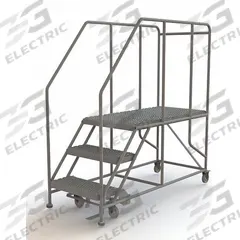 TRI-ARC Mobile Work Platform: 2.5 ft Platform Ht - Max, 24 in x 47 in, Steel, 800 lb Load Capacity (MPN WLWP132448SL). Key specifications — Mobility: Rolling; Brand: TRI-ARC; Color: Gray; Height Adjustability: Fixed Height; Includes Handrails: Handrails Included; Locking Mechanism: Foot-Activated Step Lock; Handrails: Includes Handrails.
