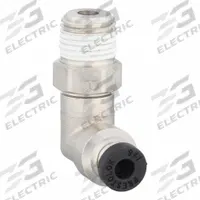 PARKER Push-Fit Elbow Fitting: 1/8 in OD x 1/8 in Pipe Size, Push-to-Connect x MNPTF, Brass, Silver (MPN W169PLP-2-2). Key specifications — Brand: PARKER.