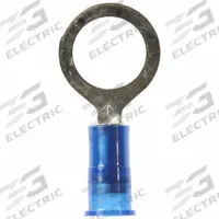 3M Ring Terminal: Blue, Nylon Insulation, 3/8 in Stud Size, 16 AWG to 14 AWG Wire Sizes, 1,000 V (MPN MNG14-38RK). Key specifications — attr1308027: 3M.