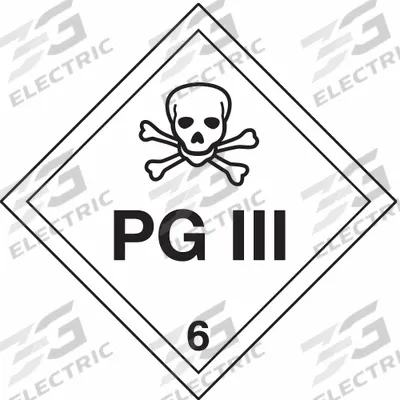 STRANCO Container Placard: PG III, 10 3/4 in x 10 3/4 in, 10 3/4 in Label Ht, Placard - Class 6: Toxic, Poison Inhalation & Infectious Substances