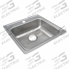 JUST MANUFACTURING Bowl Drop-In Sink: 19 1/2 in Overall Lg, 19 in Overall Wd, 6 in Bowl Dp, 1 Bowls (MPN SLADA2019A602-J). Key specifications — Brand: JUST MANUFACTURING; Color Family: Silver/Gray.