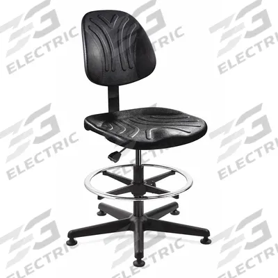 BEVCO Drafting Chair: Black, Plastic Material, Armless Arm, 19 1/4 in Seat Wd - Armless Drafting Chairs