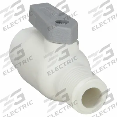 Parker Manual Two-Way Ball Valve: 3/8 in, Polypropylene, Straight, Push x MNPT - NSF 51 Compliant Polypropylene Ball Valves
