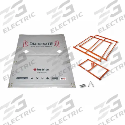 QUIETSITE Acoustic Barrier: 4 ft Overall Wd, 6 1/8 ft Overall Lg, 1 1/2 in Thick - Freestanding Acoustic Curtains