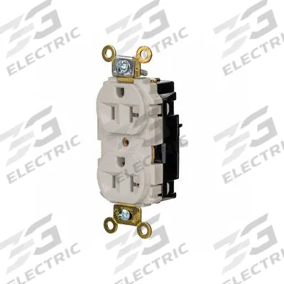 HUBBELL Receptacle: Duplex, 5-20, Light Almond, 125V AC, 20 A, 2 Pole / 3 Wire (MPN HBL5362STLA) - General Purpose Receptacles