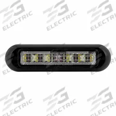 MAXXIMA Surface Mount Emergency Warning Light: Emergency Vehicle Area Light, Blue/Red/White, Clear (MPN M20494RWB-TC). Key specifications — Brand: MAXXIMA; Lens Color: Clear; Number of Flash Patterns: 28; Operating Voltage: 12/24V DC.