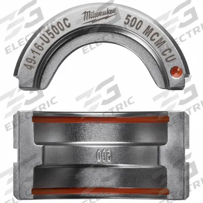 MILWAUKEE Upper and Lower Crimping Die: 500 kcmil, U Style Dies - Milwaukee Replacement Crimping Dies