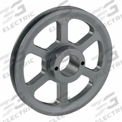 APPROVED VENDOR V-Belt Pulley: AK71, 1 Groove, 6.95 in OD, Bushed Bore, H/QT, Cast Iron, Spoked (MPN AK71H). Key specifications — Pulley Industry Number: AK71; Pitch Diameter: 6.36 in (3L); For Belt Section (broad, with similar types): 3L.