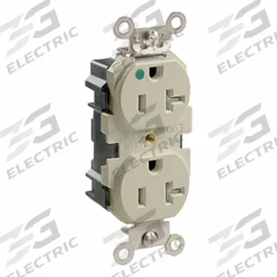 LEVITON Plugs and Receptacles: Hospital Grade, Duplex, 5-20R, Ivory, 125V AC, 20 A - General Purpose Receptacles