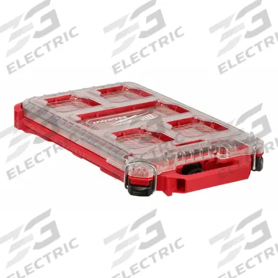 MILWAUKEE PACKOUT Tool Case: 9 3/4 in W x 15 3/16 in D x 2 1/2 in H, Plastic, Red - PACKOUT Tool Organizer Boxes