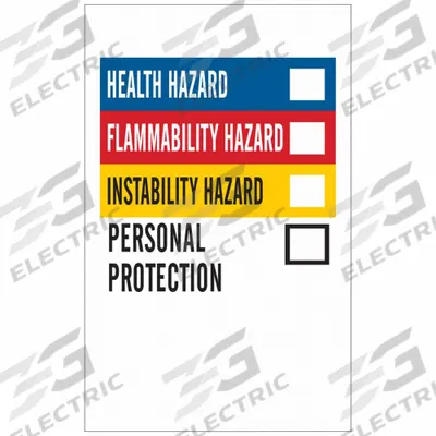 BRADY NFPA Label: 2 in Ht, 1 1/4 in Wd, Vinyl, Adhesive, 1 1/4 in x 2 in, GHS, Roll - Safety