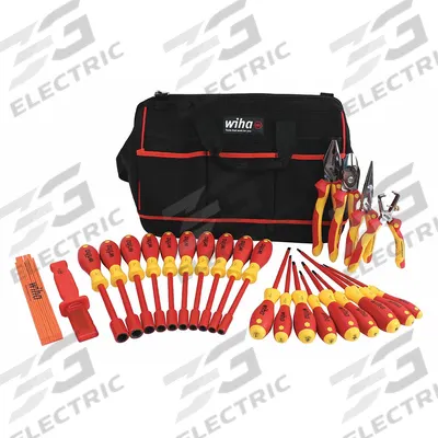 WIHA Insulated Tool Kit: Insulated, 25 Total Pcs - Tool Sets with Tool Bag