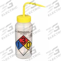 APPROVED VENDOR Wash Bottle: 500 mL, Isopropanol, Yellow, Wide, Std Spout Spout, Colorless (MPN F11816-0008). Key specifications — Closure Color: Yellow; Vented/Nonvented: Vented; Body Color: Colorless; Brand: APPROVED VENDOR; Imprinting Group: Specific Chemicals.