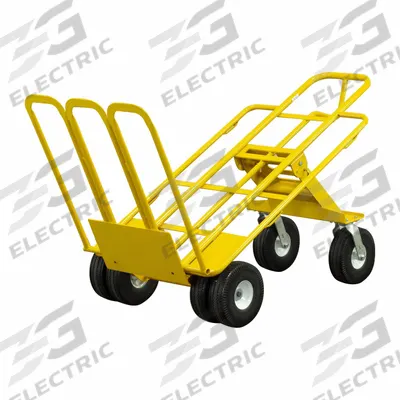 SNAP-LOC Cart: 1,000 lb, Single-Loop Handle, Yellow, Steel, Flat-Free, 10 in Wheel - Ergonomic Tilt-Back Hand Trucks