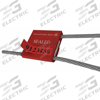UNIVERSEAL Cable Seals: Red, Steel, 12 in Cable Lg, 1/8 in Cable Dia, Sequential - Adjustable-Length Cable Seals