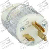 LEVITON Straight Blade Plug: Hospital Grade, 5-20P, 125V AC, 20 A, 2 Pole, 3 Blade, Clear (MPN 8315-PLC)