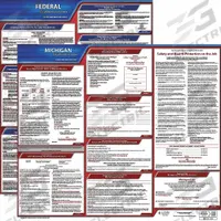 JJ KELLER Labor Law Poster: MI, English, Plastic, 30 in x 24 in, Federal and State Labor Law (MPN 100-MI-3). Key specifications — State/Province: MI; Language: English.