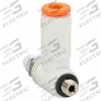SMC Speed Exhaust Control Valve: Elbow Fitting, Screw, M3 Valve Body Size, Meter Out, 10-32 UN (MPN ASV220F-U10/32-03). Key specifications — attr947203: Stainless Steel; attr947205: SMC; attr947223: 5/32 in Push to Connect Tube.