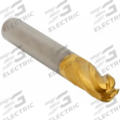 APPROVED VENDOR Ball End Mill: Carbide, TiN Coated, 4 Flute, 15/64" Mill Dia, 7/16" LOC - General Purpose Carbide Ball End Mills