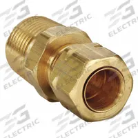 PARKER Compression Fitting Adapter: 3/8 in OD x 3/8 in Pipe Fitting Size, Compression x MNPT, 25 PK (MPN 68CA-6-6). Key specifications — Brand: PARKER.